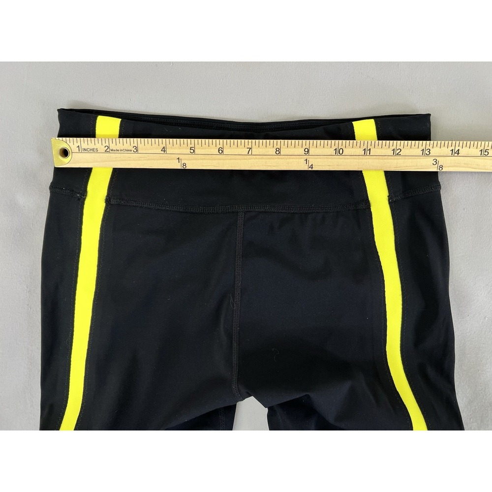 Zyia active full length leggings size 6/8 Medium Black With Yellow Stripe - Picture 4 of 9